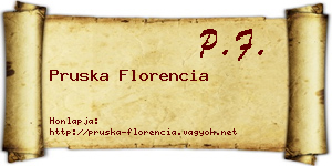 Pruska Florencia névjegykártya
